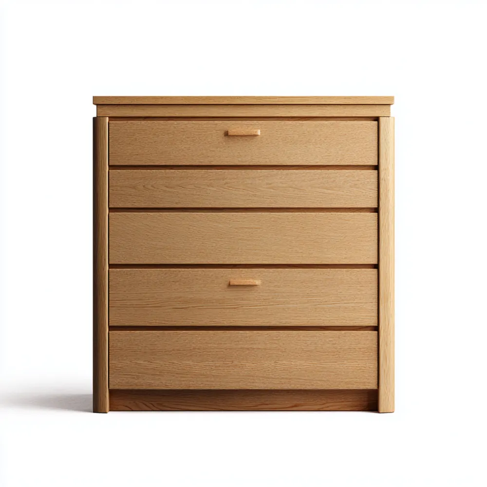 Kommode aus Massivholz 80x40x100 cm - Eiche Natur - Skandinavisches Design