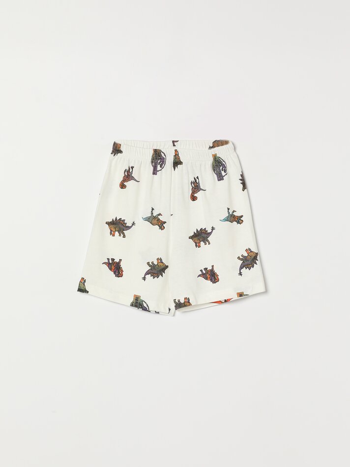 Conjunto de pijama curto estampado do Junassic Park da Universal - Branco