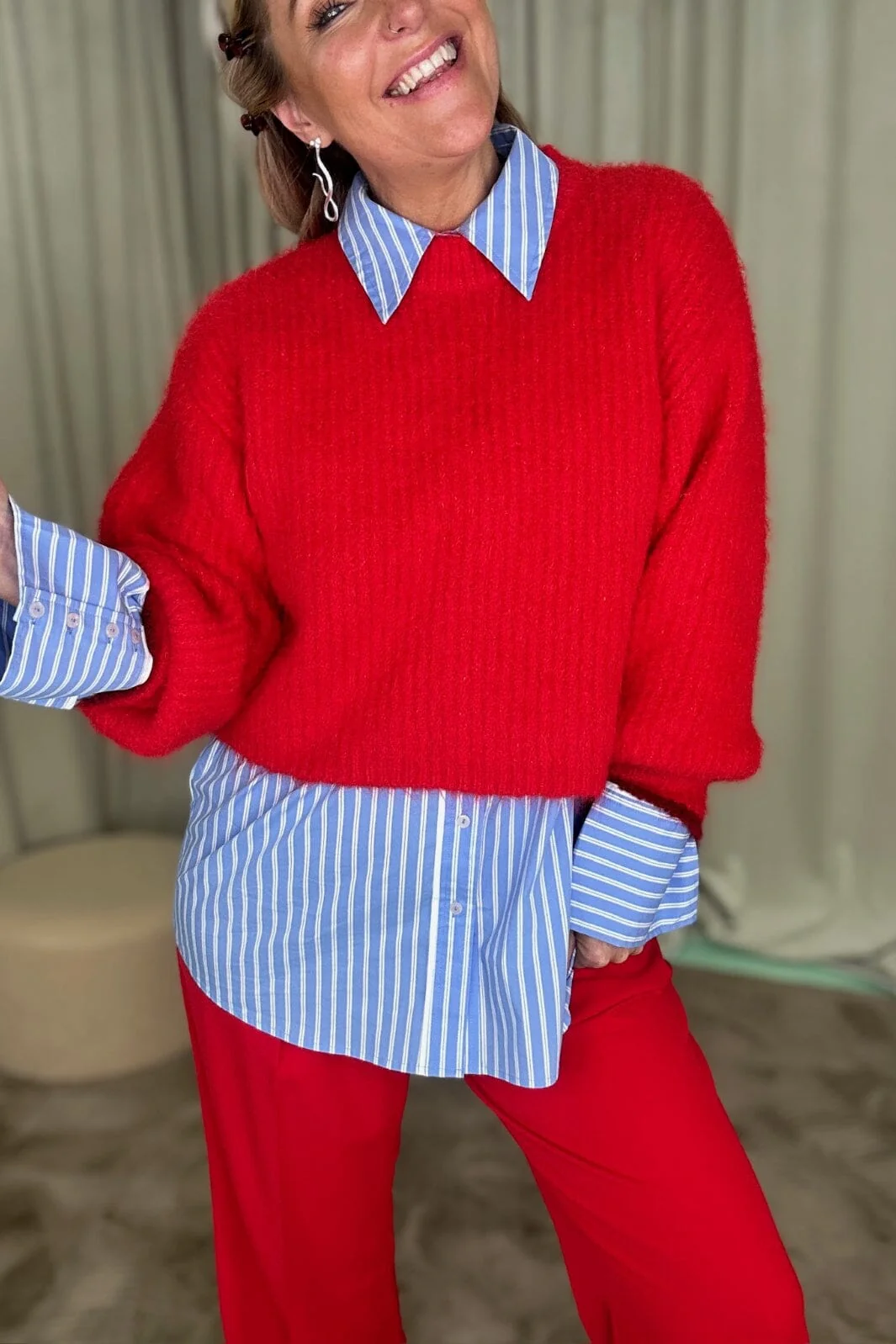 Co´Couture Coraliecc Crop Rib O-Knit 32140 66 flame