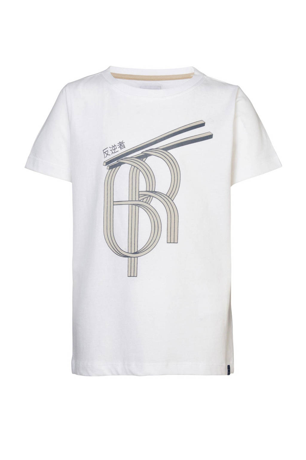 Blue Rebel T-shirt Jamal met printopdruk wit