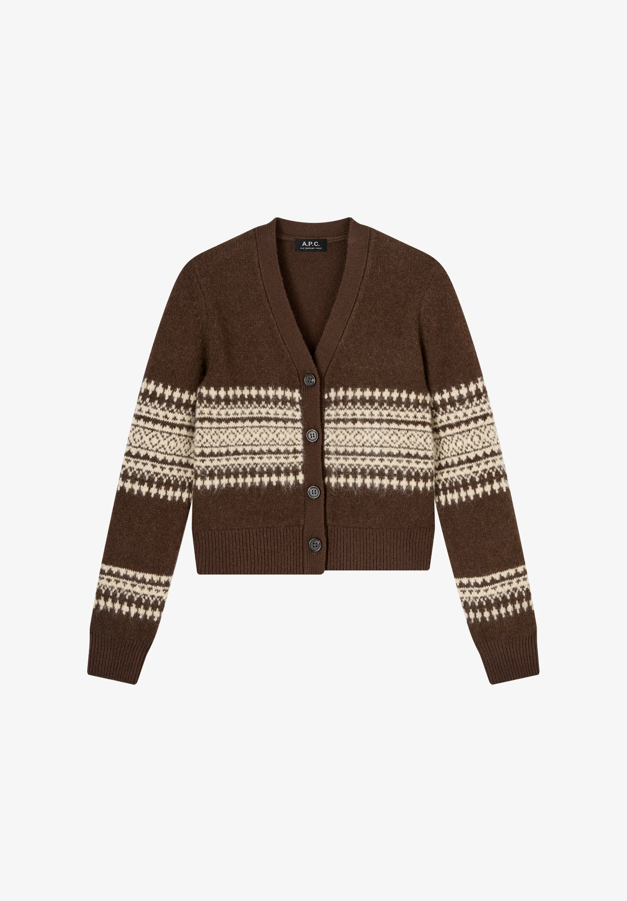 Cardigan à motif jacquard - Marron fonce chine