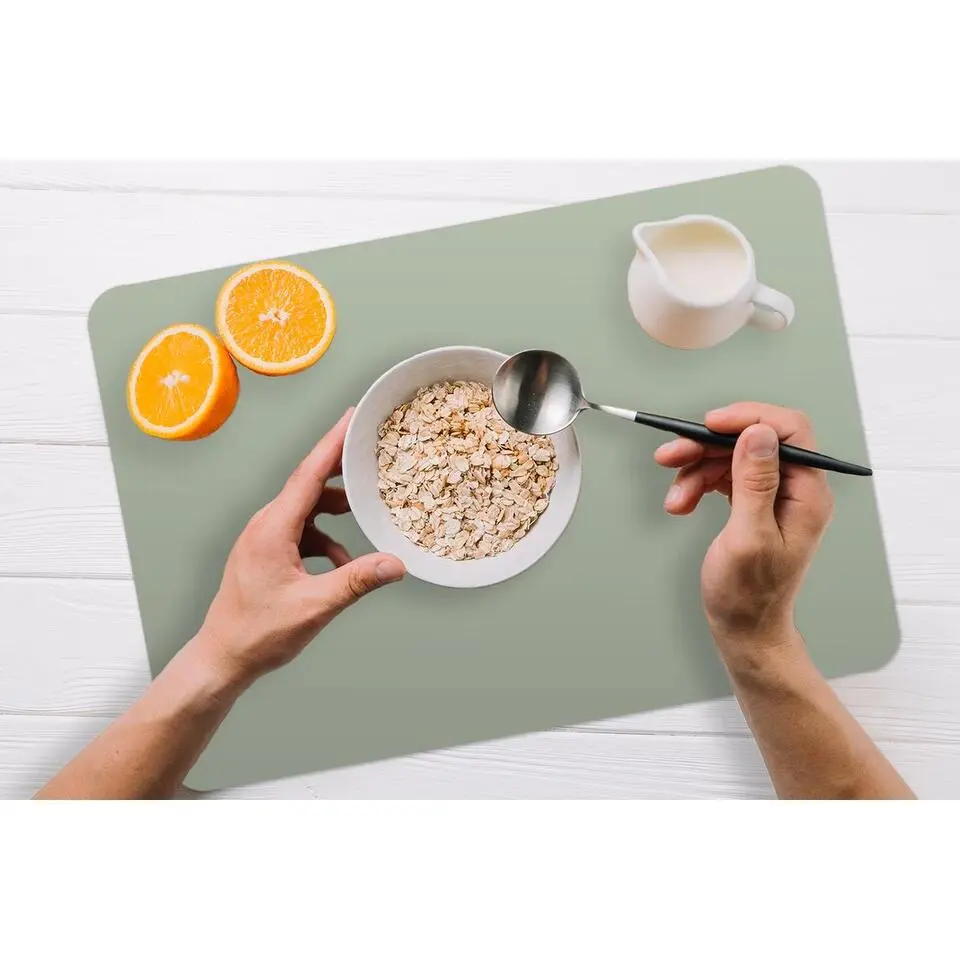 MuchoWow Placemat (6stuks) 45x30cm Mintgroen Effen kleur