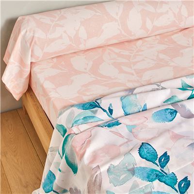 Linge de lit feuillage pastel - BECQUET CRÉATION