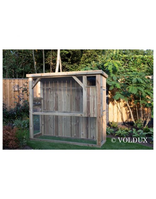 Voldux Volière R1 Rechts - Vogelverblijven - 215x70x185 cm Naturel