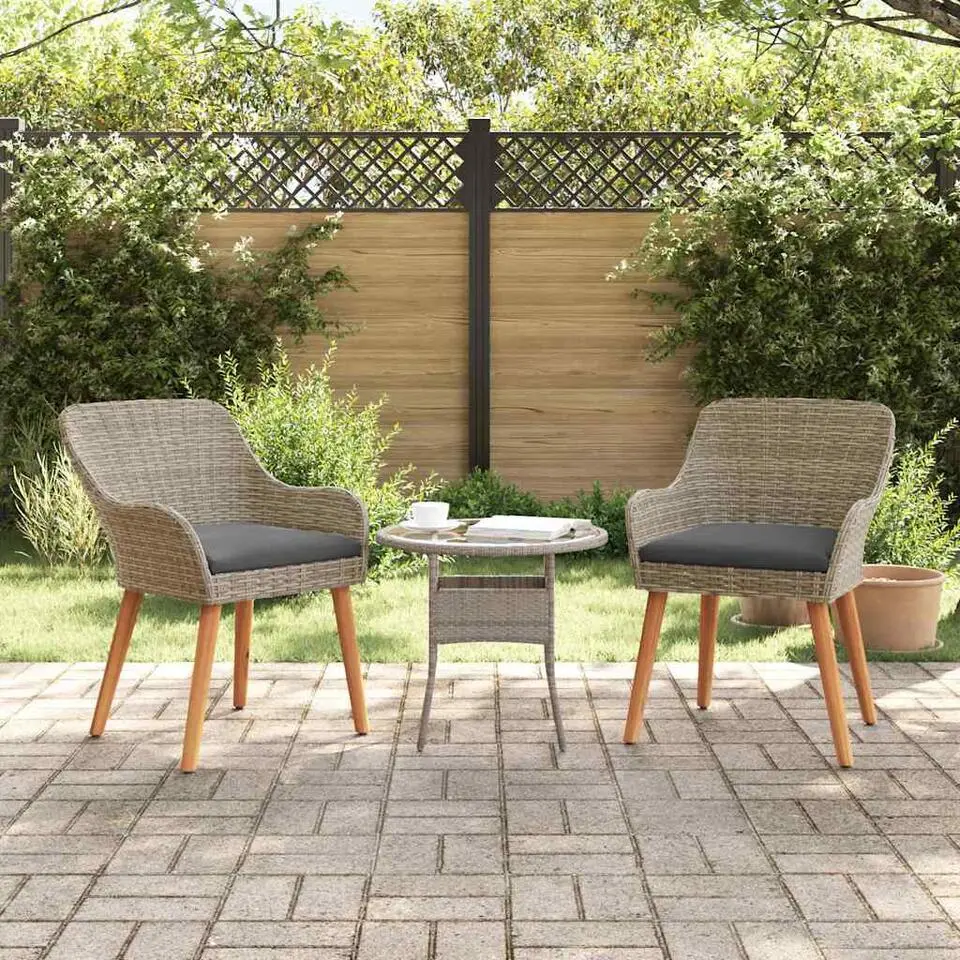 vidaXL - Tuinstoel - Zwart - Poly rattan - 55 x 62.5 x 82cm