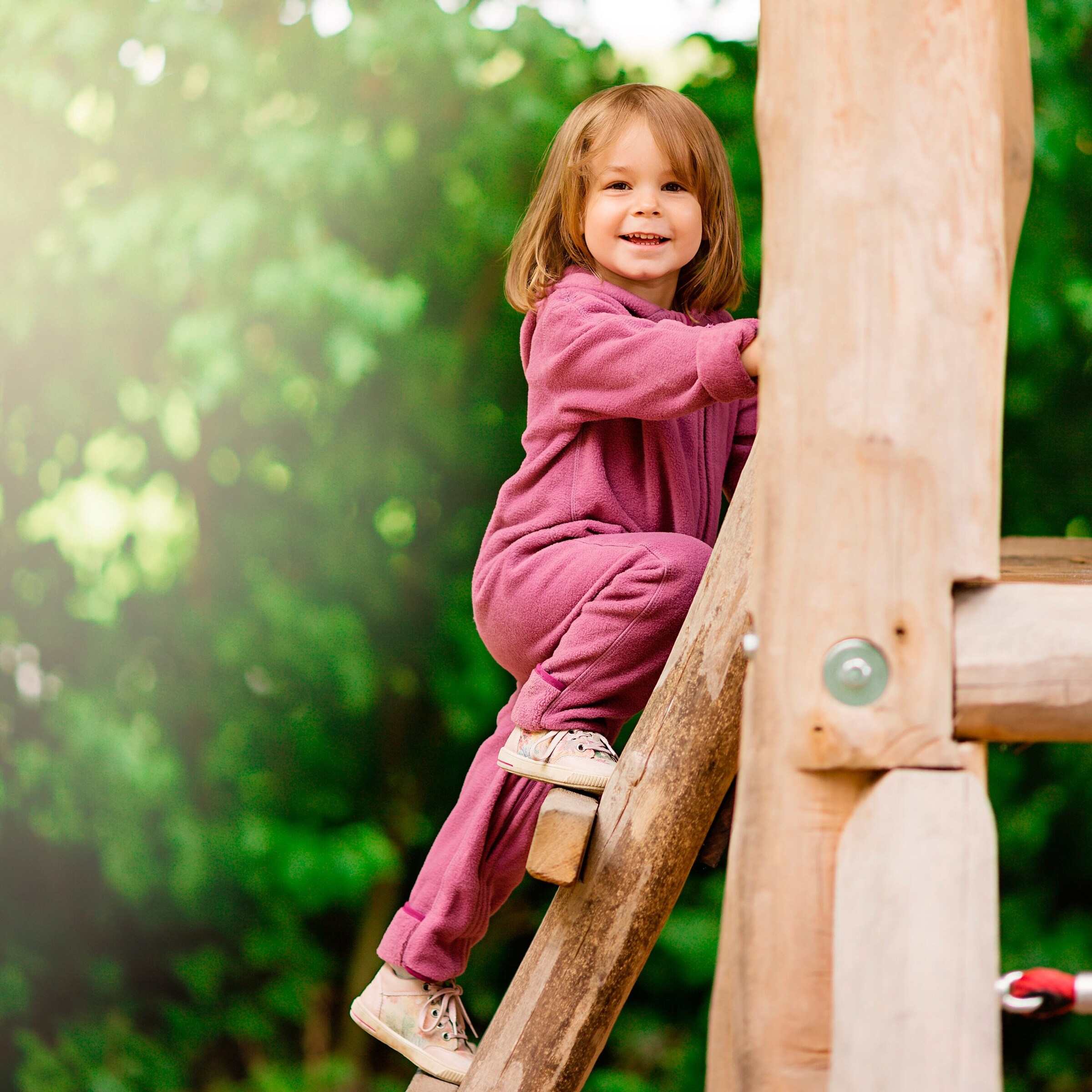 HOPPEDIZ® Overall Fleece-Overall mit Umschlagbündchen beere