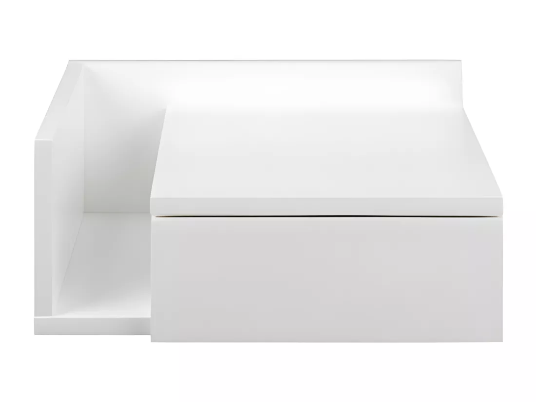 Kamichi - Table de chevet murale réversible en bois - Blanc