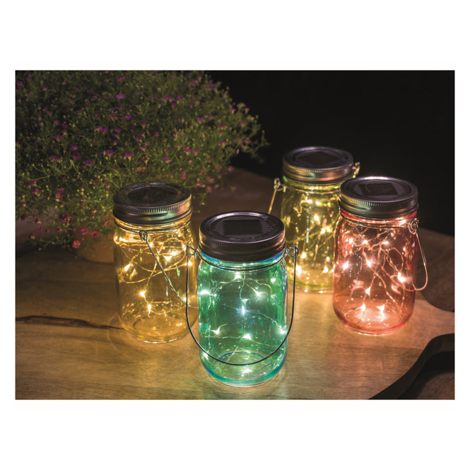 LED-Solarlampe - aus Glas - 8 x 14 cm - 1 Stück