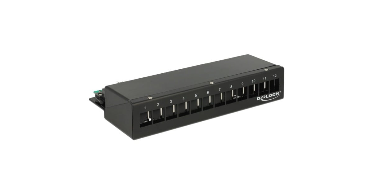 DeLOCKKeystone Desktop Patch Panel 12 Port patchpaneel  (Zwart, 43339)
