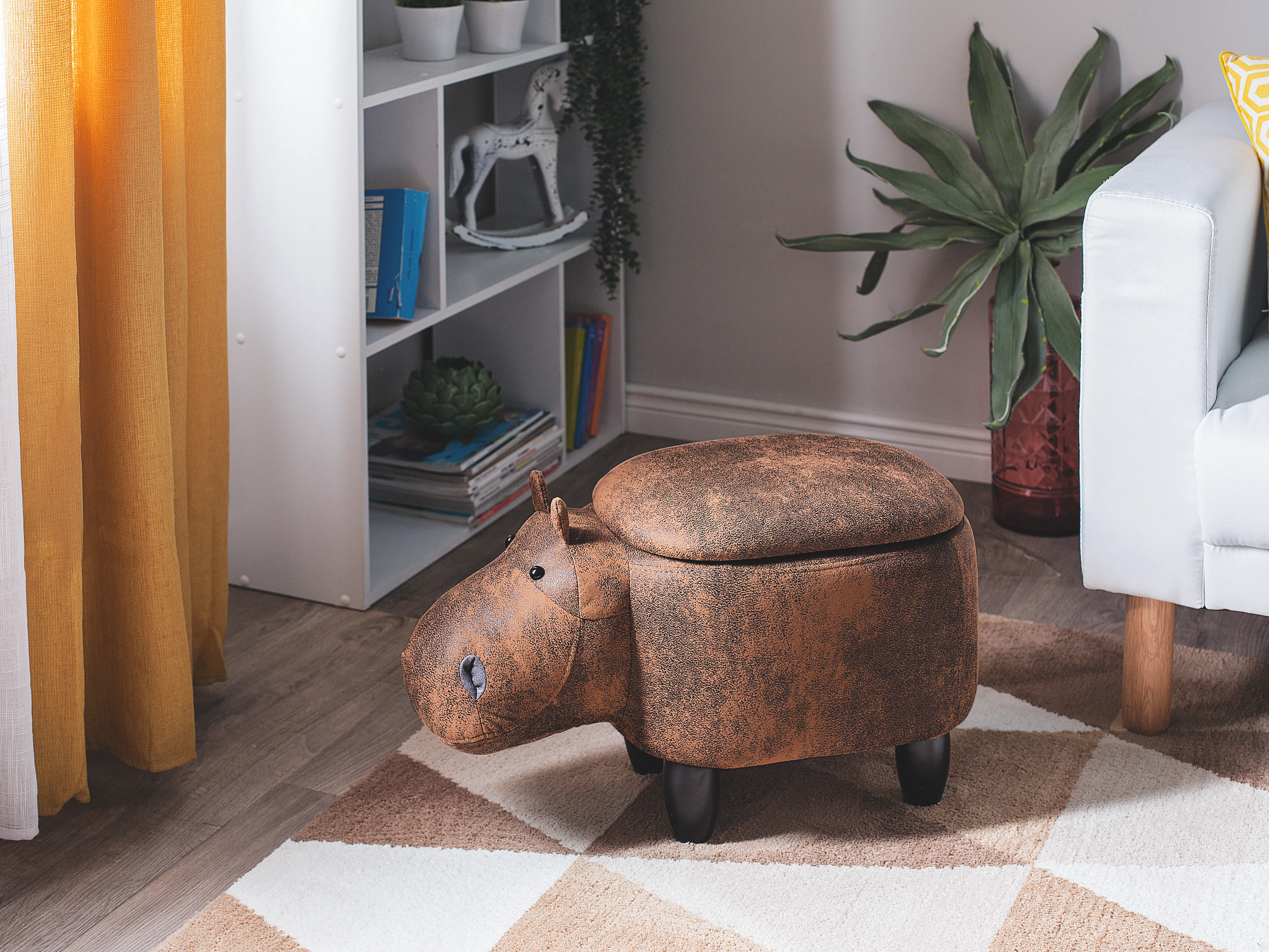 Dierenpoef met opbergruimte HIPPO Kunstleer Bruin Nijlpaard