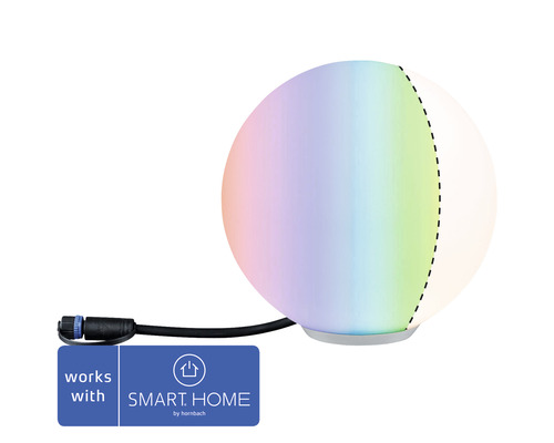 Paulmann Globe Plug & Shine ZigBee RGBW IP65 2.8W 110 lm Ø 20 cm bol wit 230/24 V - Compatibel met SMART HOME van hornbach