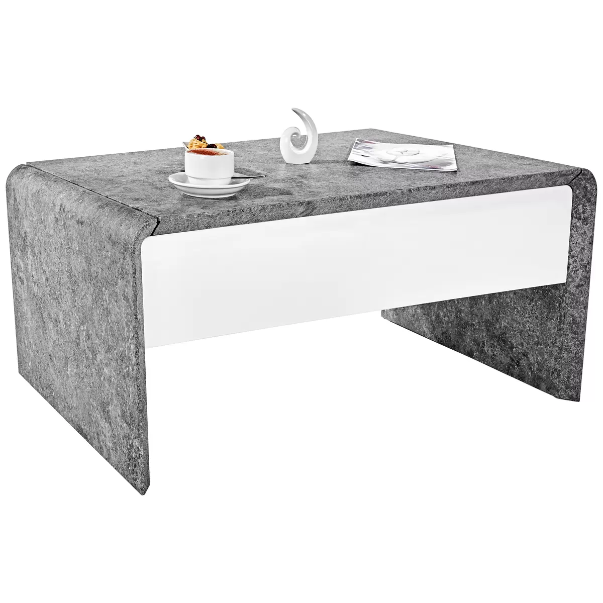 Salontisch Mailand weiss,Betonoptik