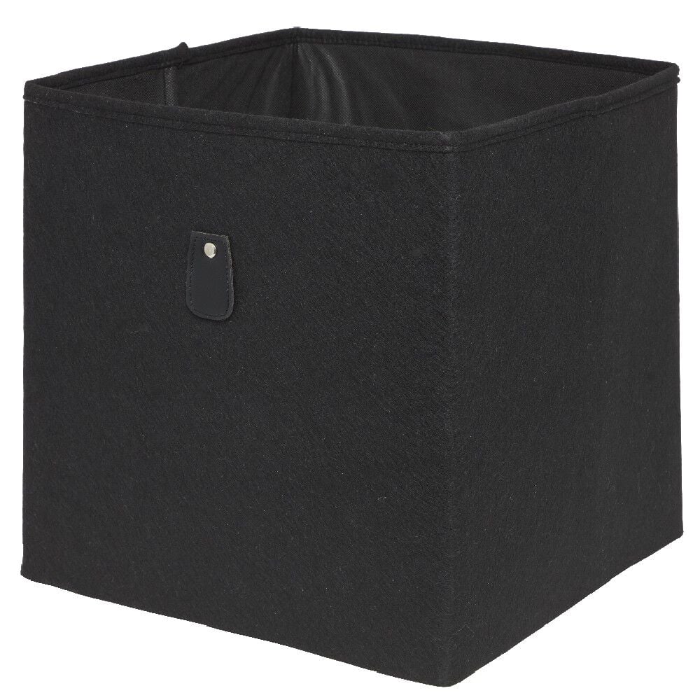 Panière Box Cube 31x29x31cm feutrine noir