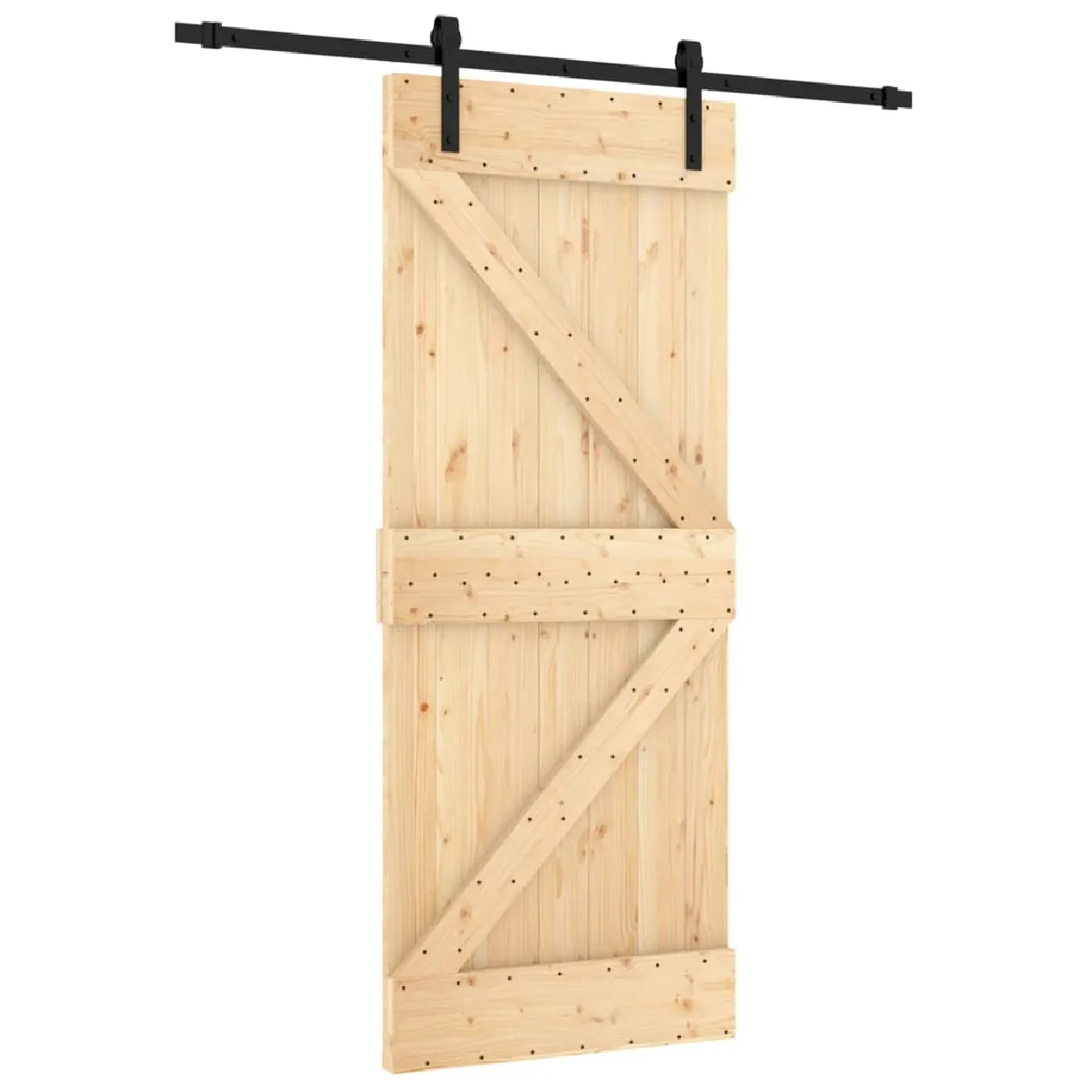 vidaXL Porte coulissante pin massif 85x210 cm