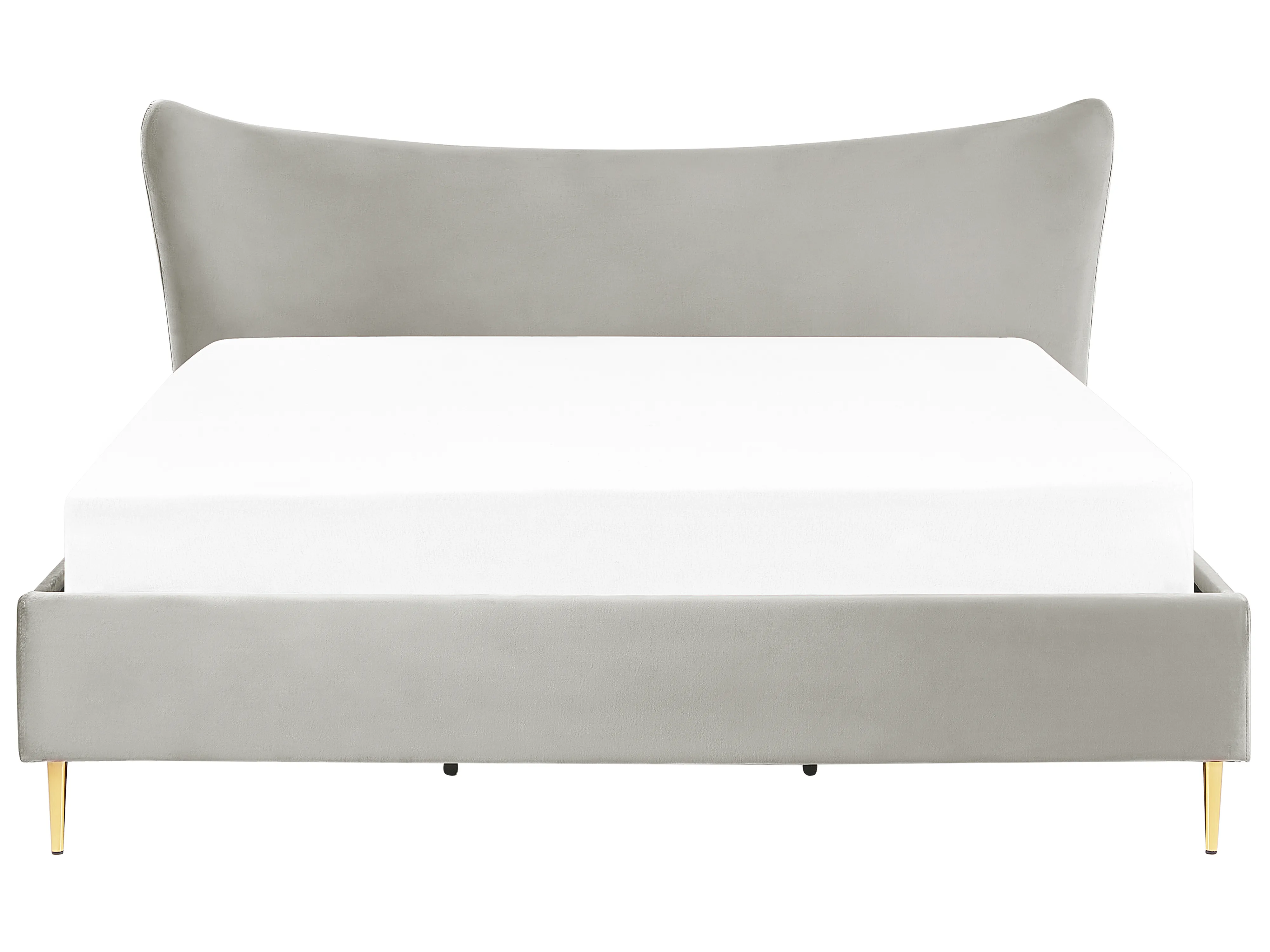 Bed Fluweel CHALEIX 180 x 200 cm Lichtgrijs