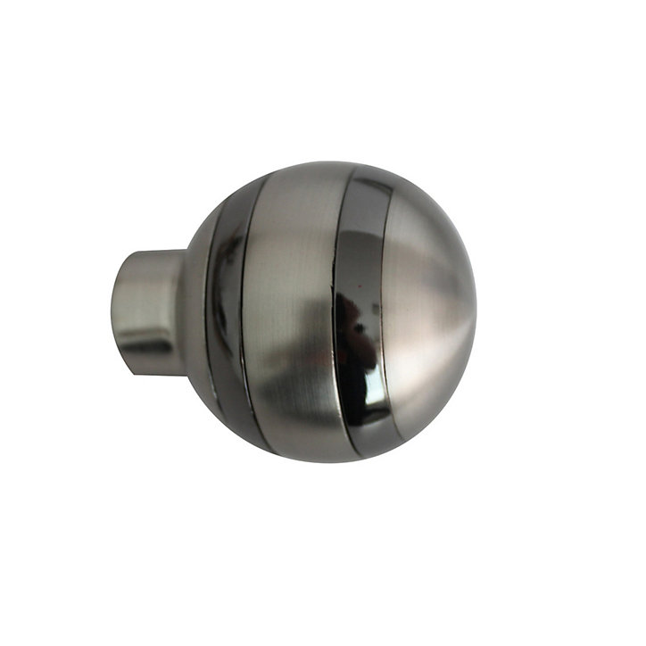 Embout boule pour barre à rideau bicolore GoodHome 19 mm Athens gris