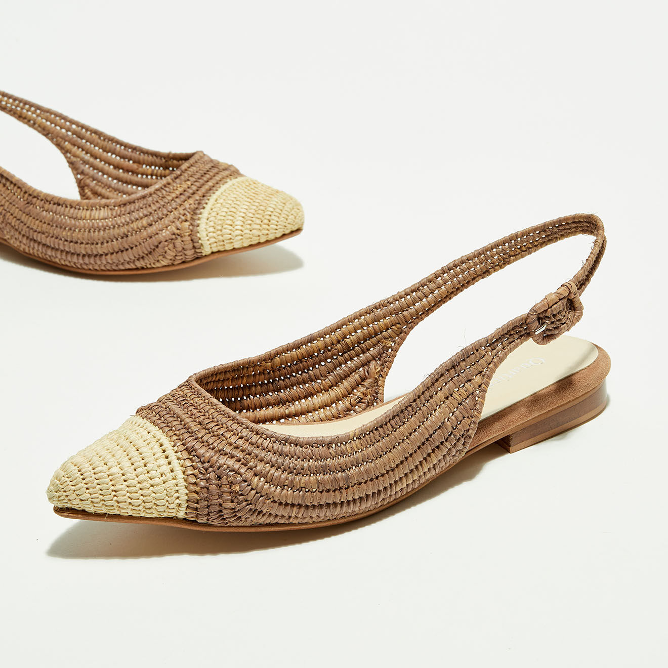 Quartier Latin Slingbacks en Raphia café/naturel