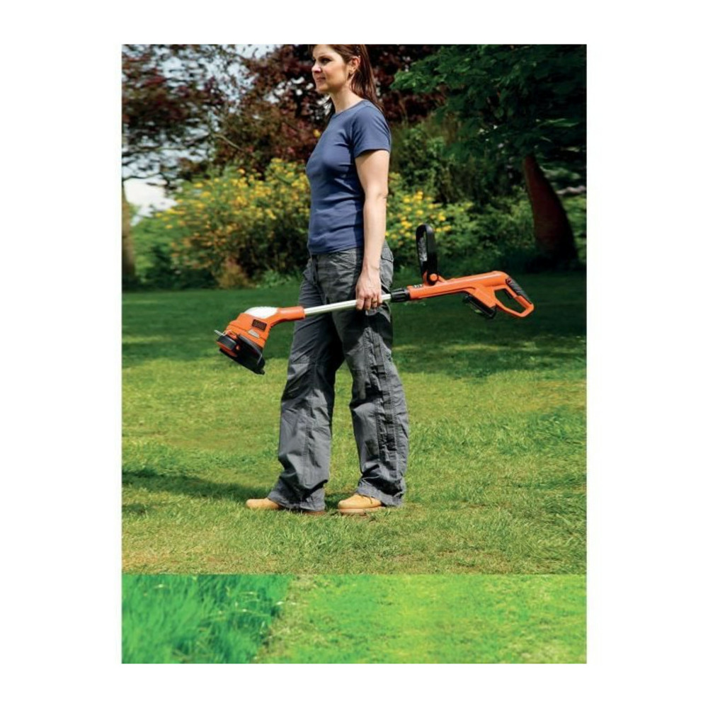 Black+decker coupe-bordure 23 cm 18 v 2 ah - glc1823l20-qw - tete pivotante 180°