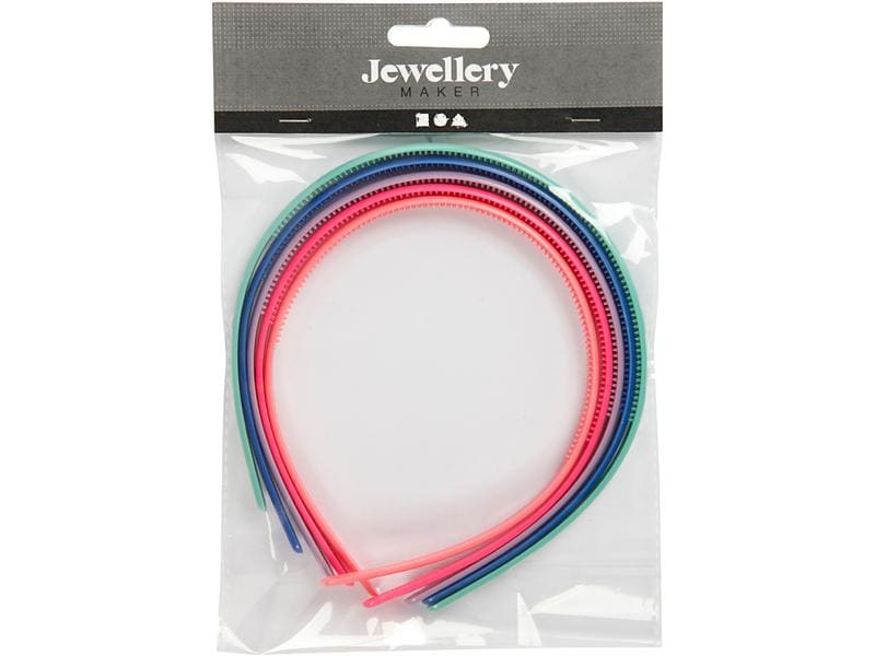 Creativ Company Haarreif 0.8 cm, 5 Stück Farbige Haarreifen