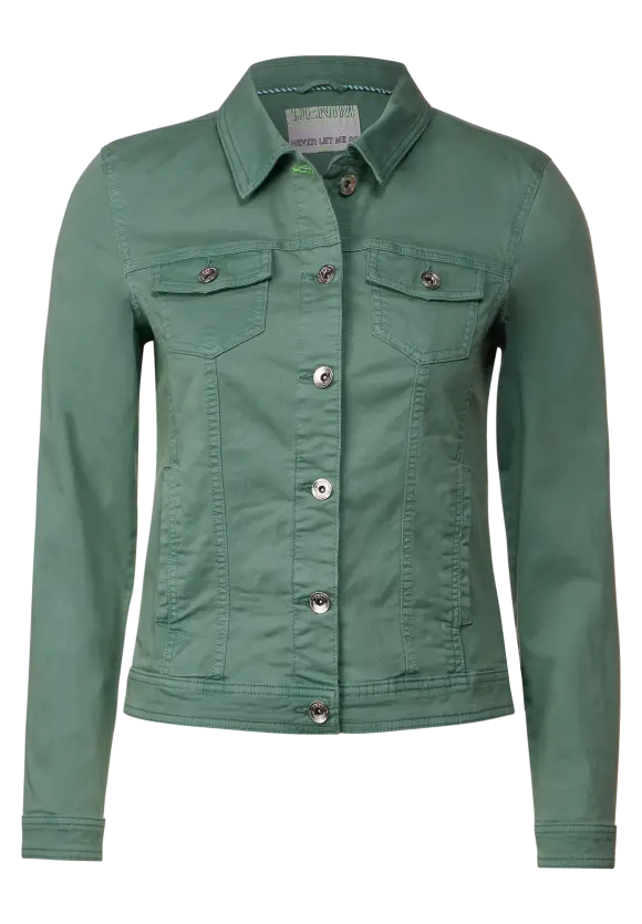 Color Jeansjacke - dusty salvia green