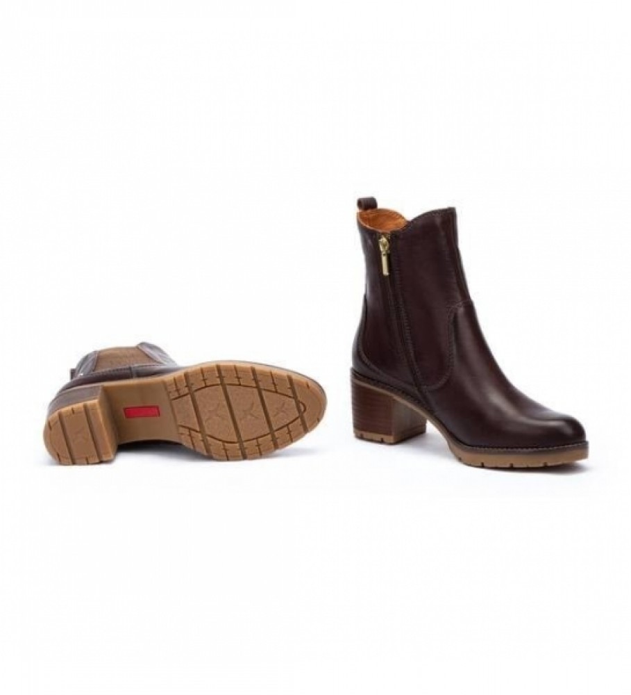 Botas de tornozelo Pikolinos Llanes em couro marrom