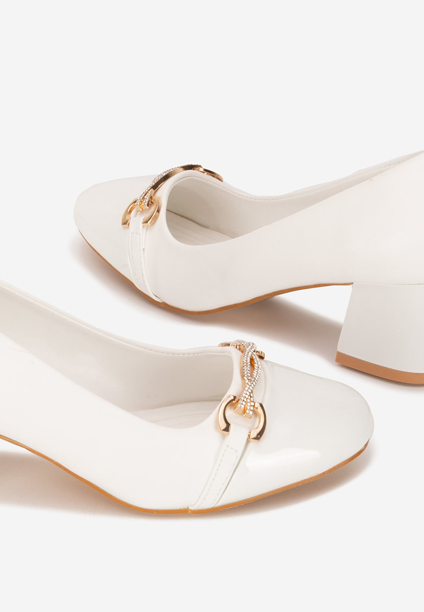 Chaussures à talon épais blancs Mirana