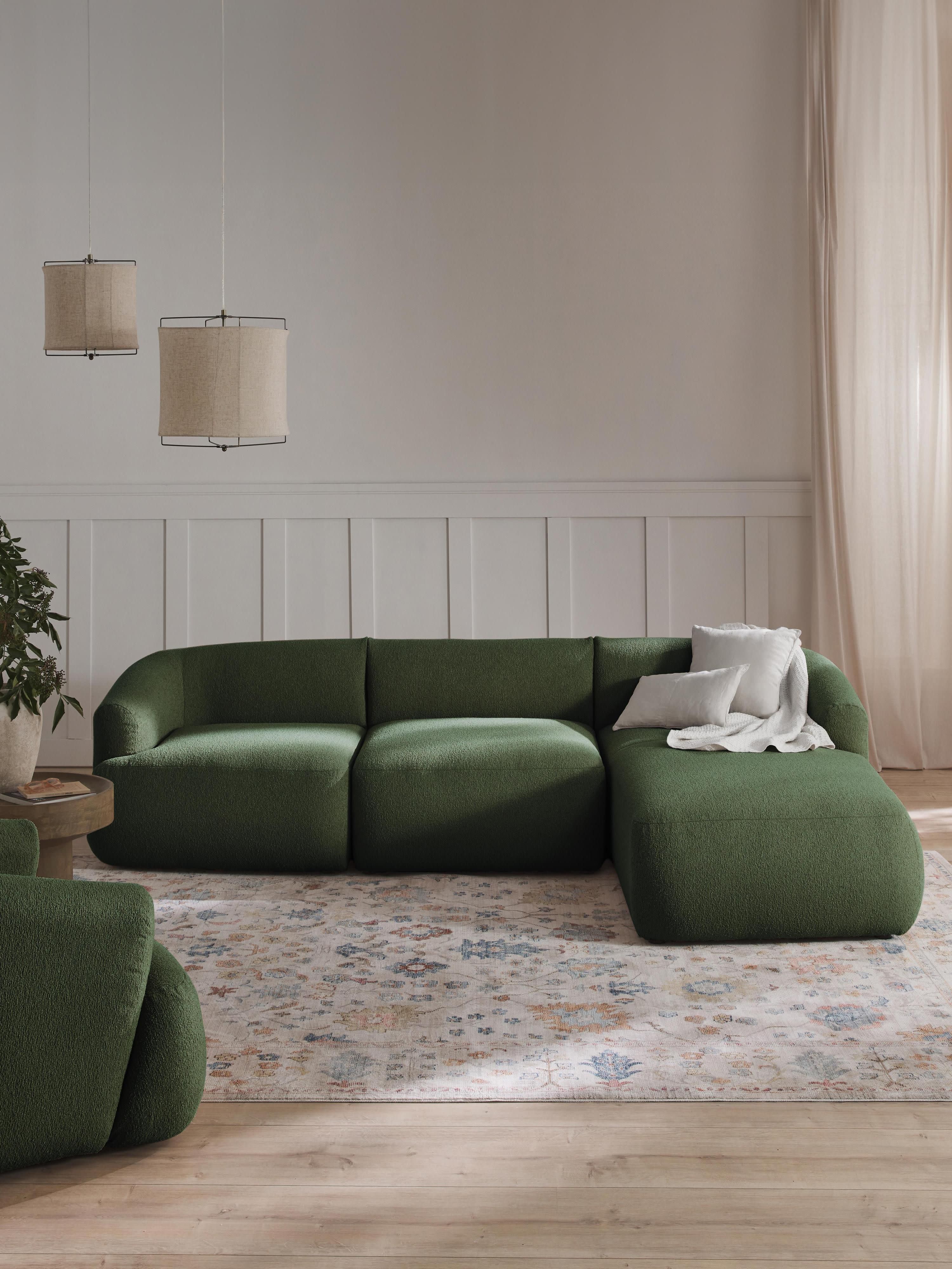 Modulaire bouclé hoekbank Sofia (3-zits)
