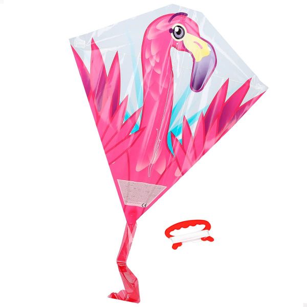 Color Beach Papagaio de Plástico em Forma de Diamante 59x55 cm Flamingo