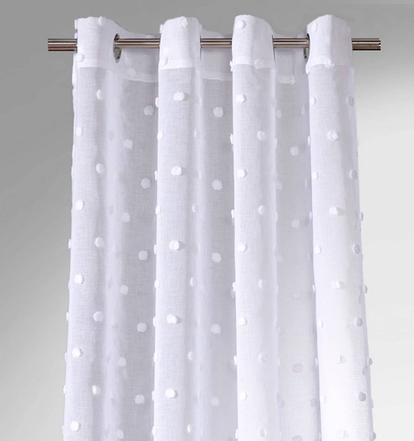Weckbrodt Gardine »Julina« Ösen 1 Stk. tlg. Leinen-Optik, transparent, mit Pompoms, Gardine, Store