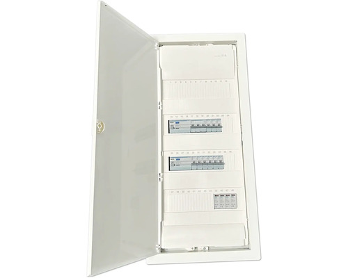 Hager VH48BV1 kleine verdeelkast, 4 rijen, uitgerust en bedraad, BxHxD 348x755,5x98/91,5 mm, wit
