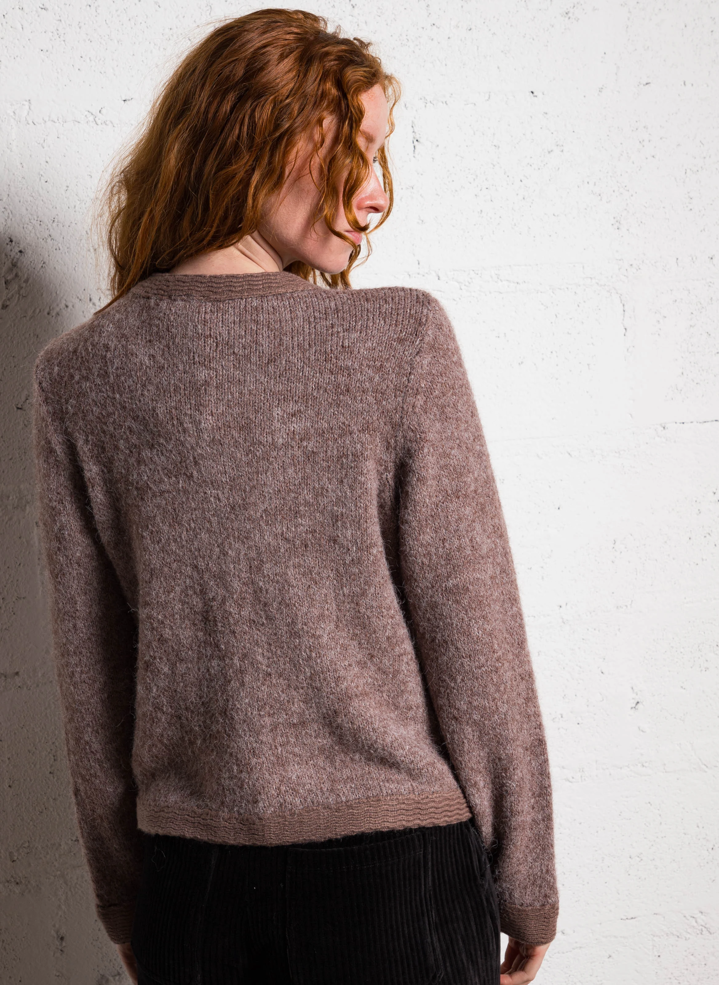 HARLINA - Gilet col rond| Marron