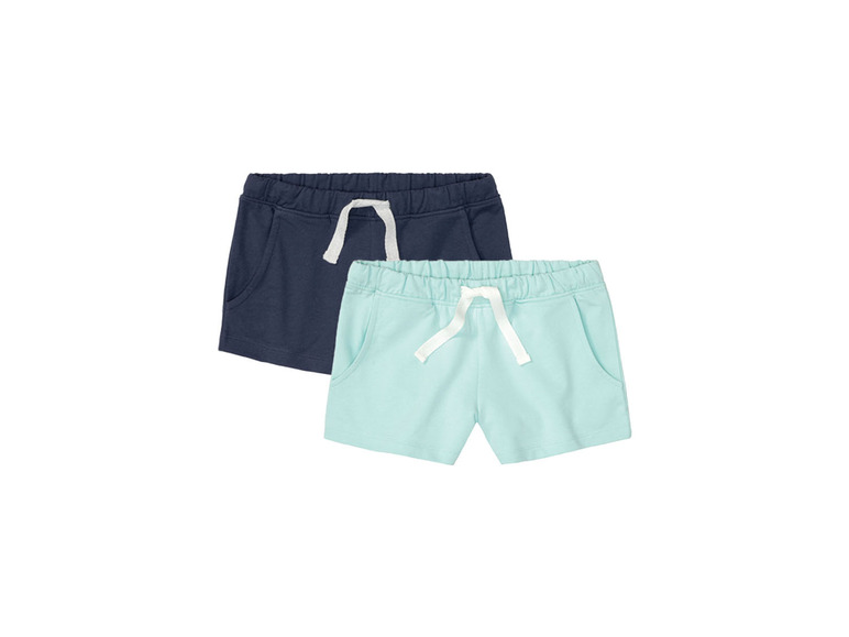Meisjes sweatshorts, 2 stuks, met hoog katoengehalte