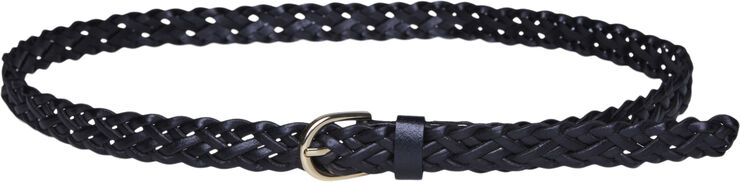 Pieces PCAVERY LEATHER BRAIDED SLIM BELT N Sort