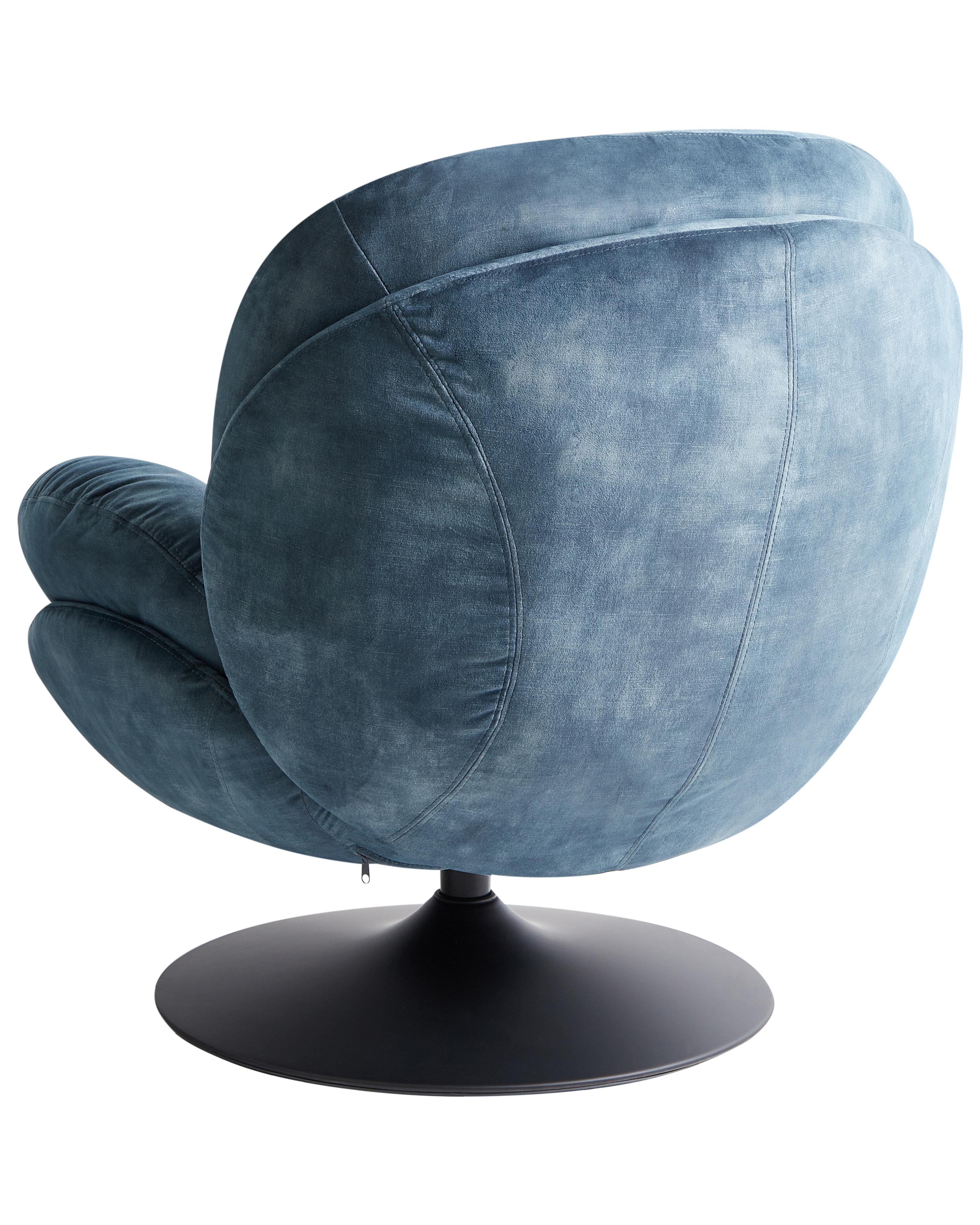 Draaifauteuil NOLVIK Fluweel Donkerblauw