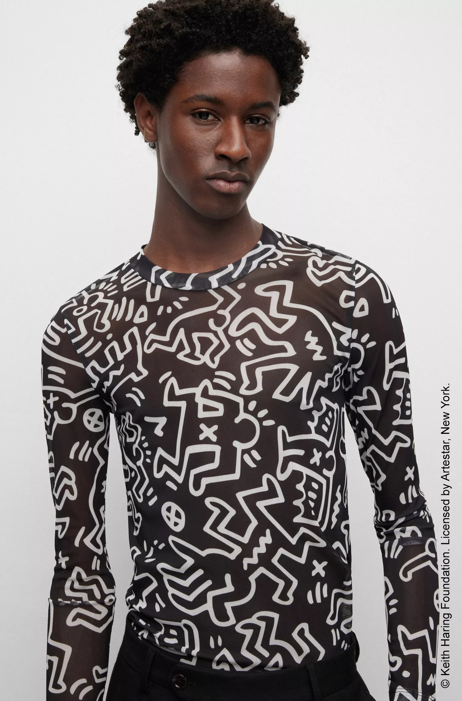 BOSS Black - Top slim-fit unissex BOSS x Keith Haring com estampa exclusiva.