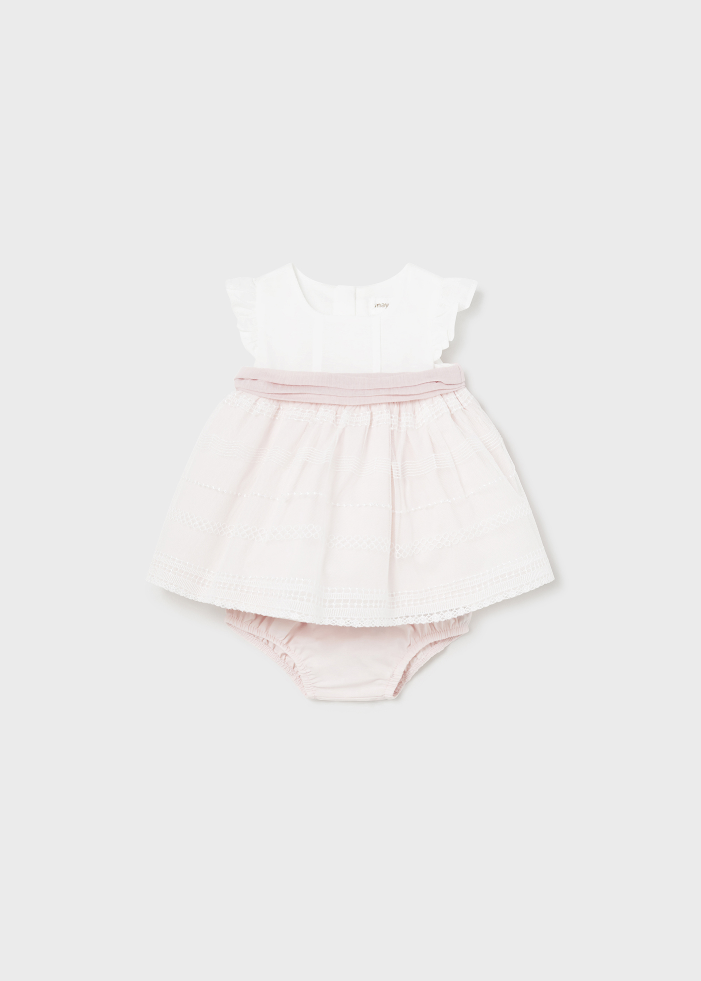 Vestido Jade para recém-nascido com capa de fralda combinando