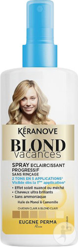 Kéranove Blond Vacances Spray Éclaircissant Progressif Sans Rinçage 125ml