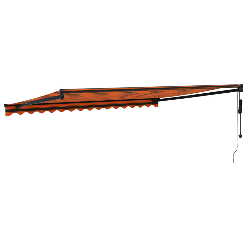 Auvent rétractable automatique orange et marron 4,5x3 m