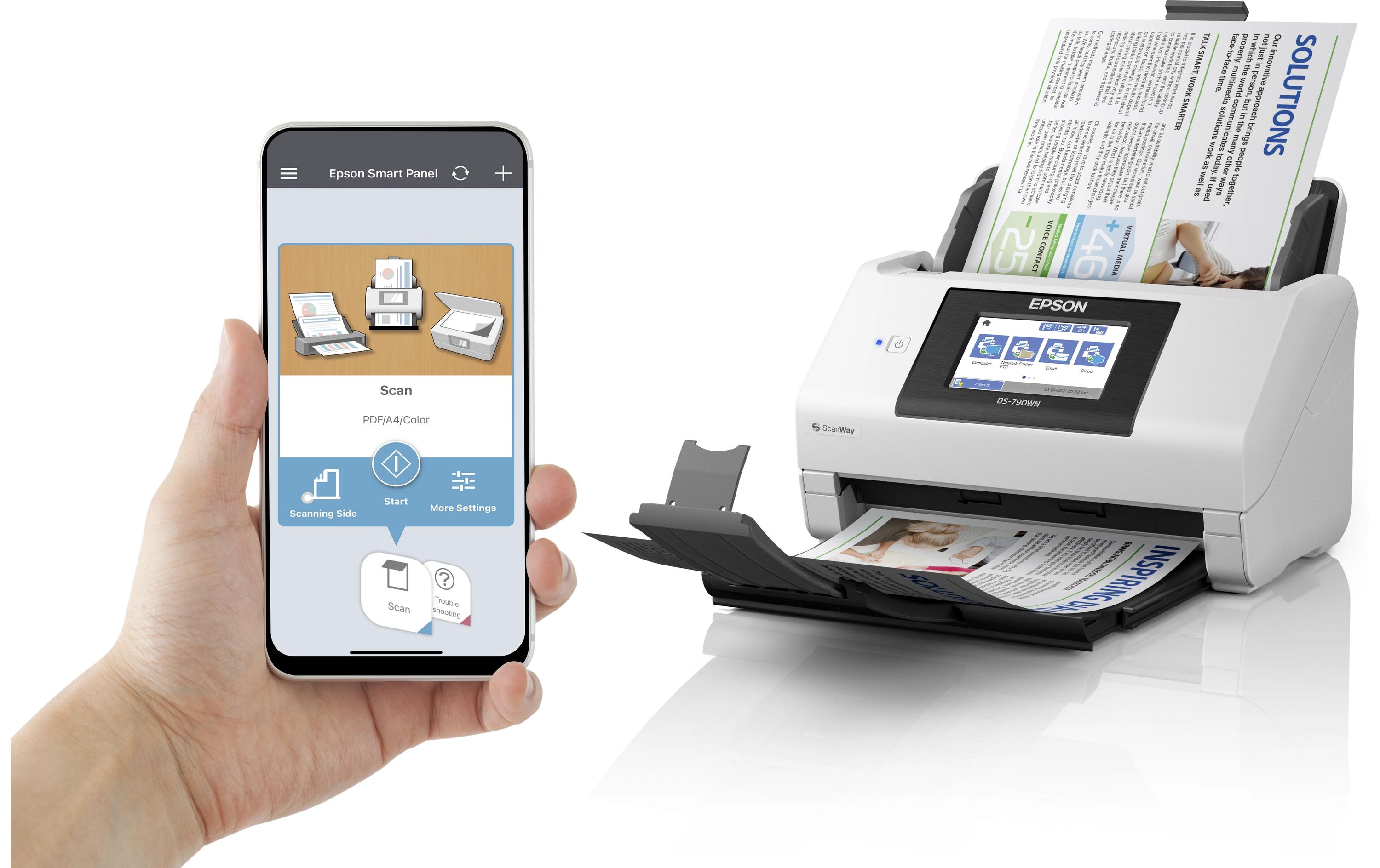 Dokumentenscanner WorkForce DS-790WN<br>Schneller Duplex-Dokumentenscanner