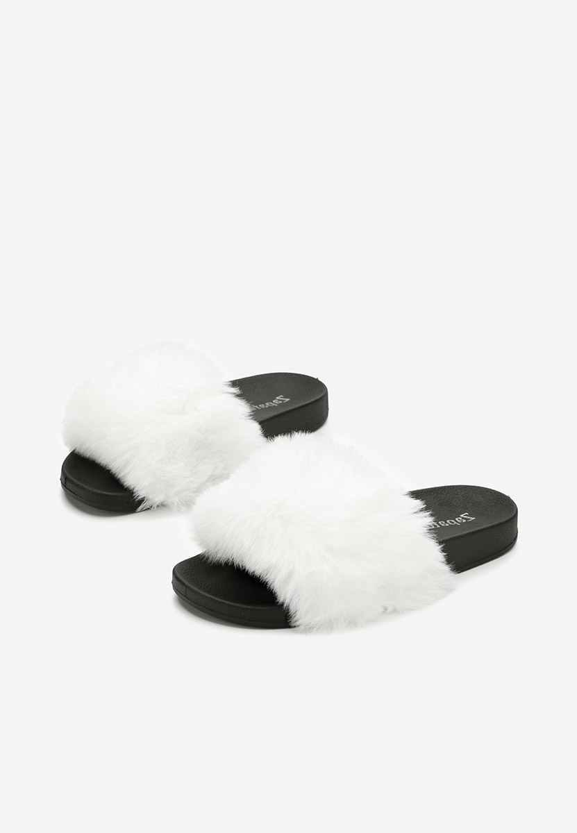 Pantoufles avec fourrure blancs Aleosa