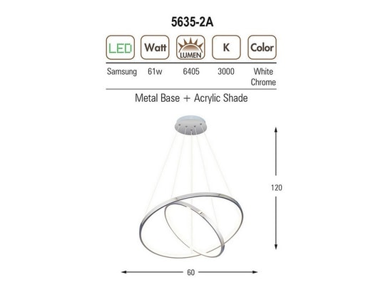 HOMEMANIA - Lampe à suspension yorunge chandelier - rond -blanc en métal...