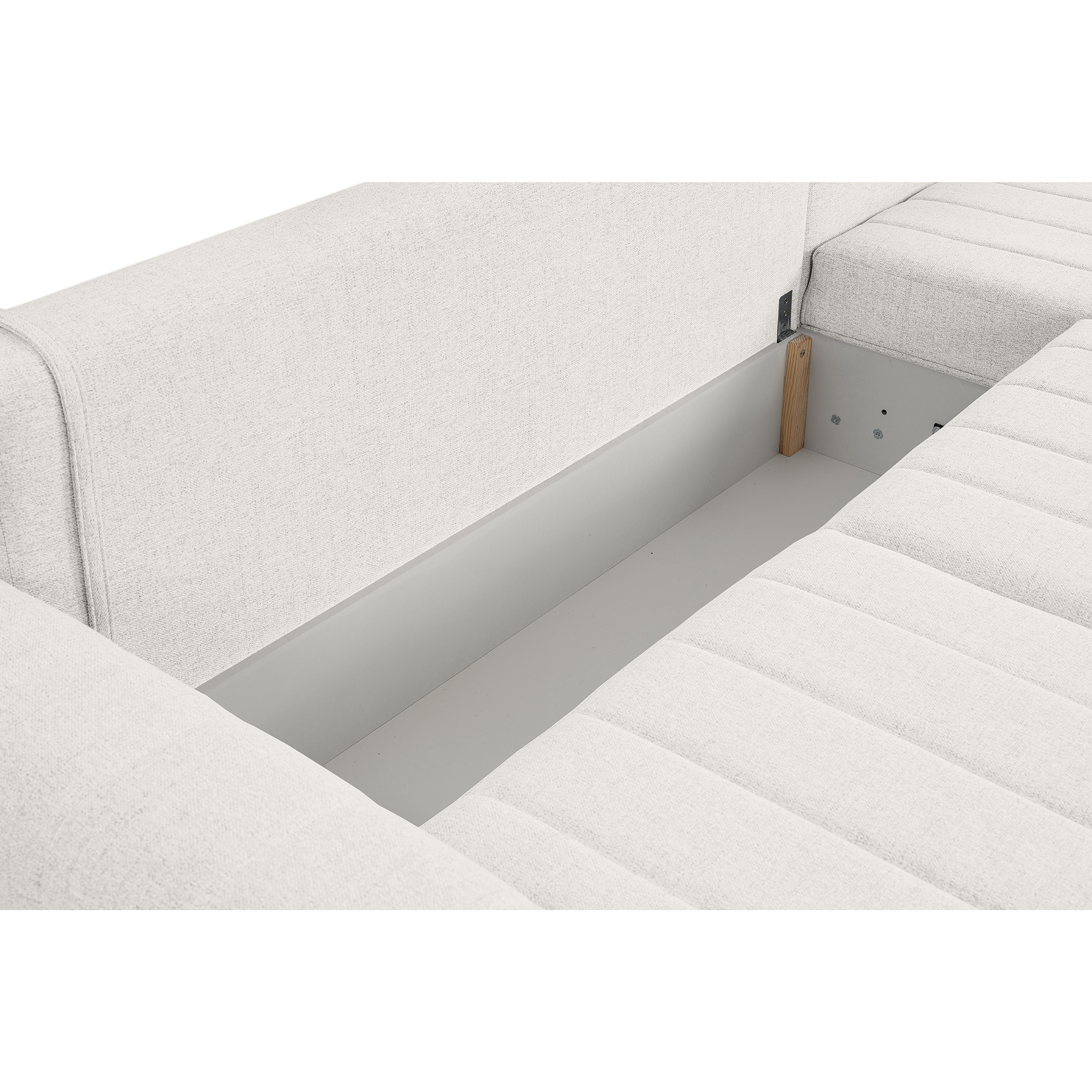 Ecksofa - cream - Liegefunktion und Staukasten