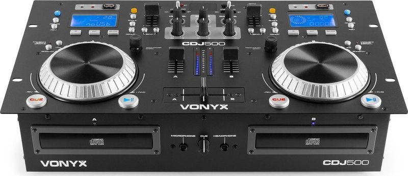 Vonyx - CDJ500 - Dubbele CD/MP3/USB Mixer - Kleur Zwart - Met Bluetooth