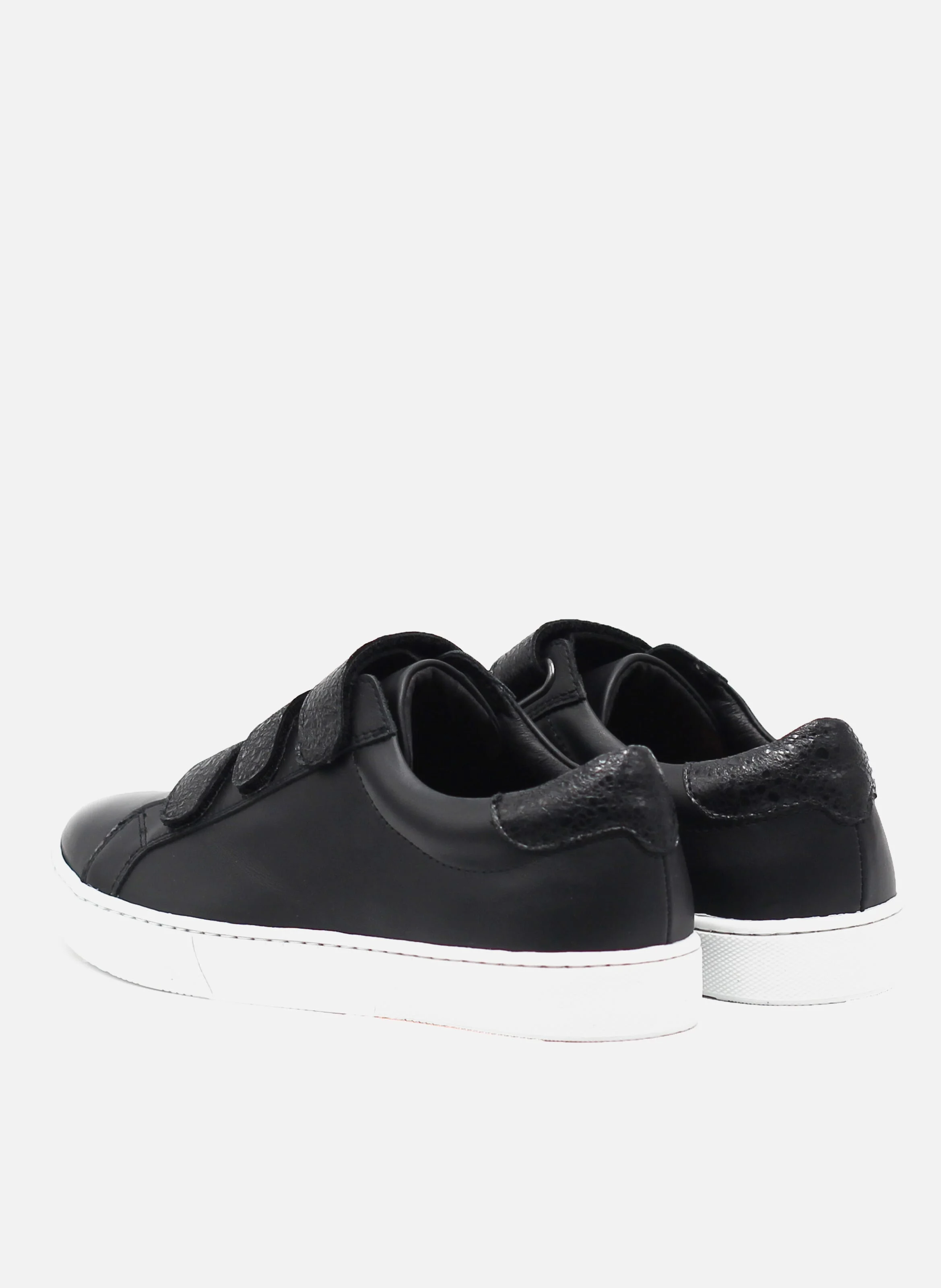 Baskets à scratch cuir lisse | Noir