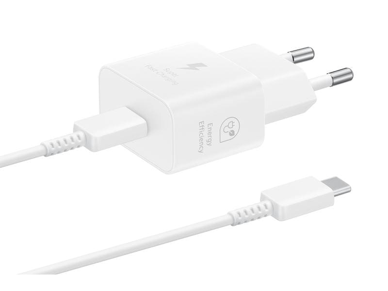 Samsung Schnellladeadapter 25 Watt EP-T2510X mit Kabel Kompakter USB-C-Ladeadapter mit bis zu 25 Watt Ladeleistung