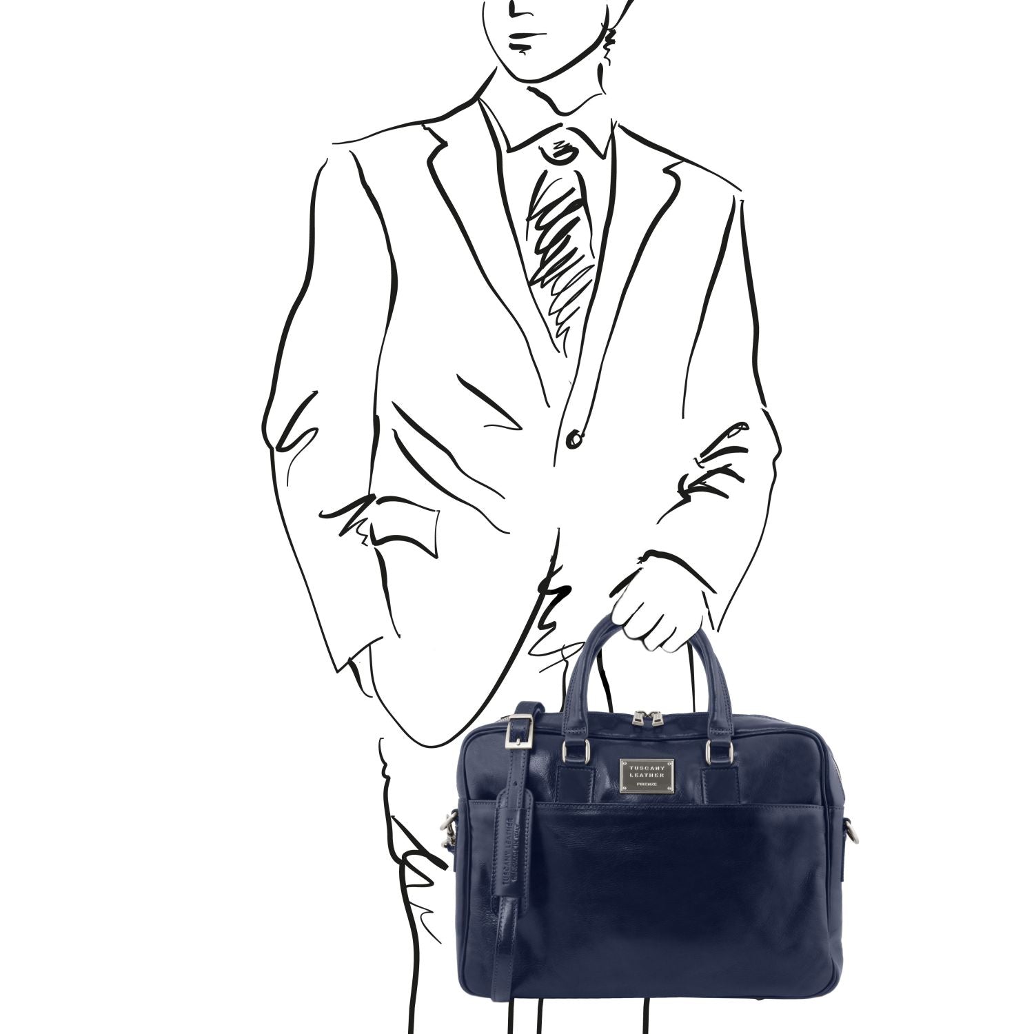 TL141241 – Urbino – leren laptop Aktetas with front pocket