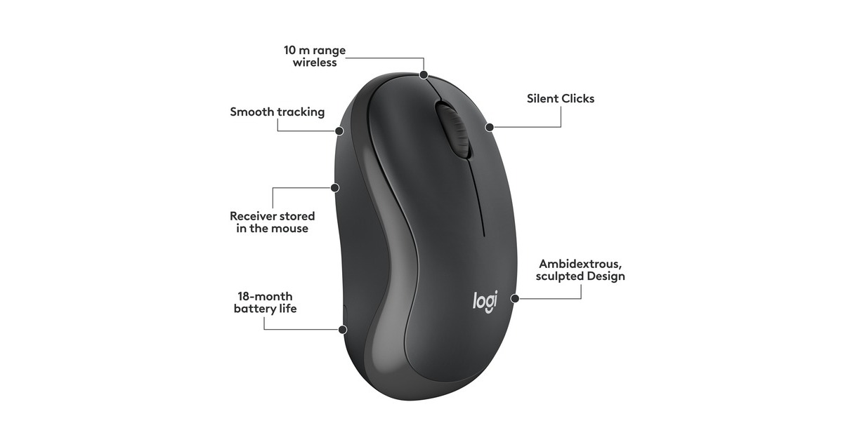 LogitechMK295 Silent Wireless Keyboard and Mouse Combo, desktopset  (Zwart, US-International)