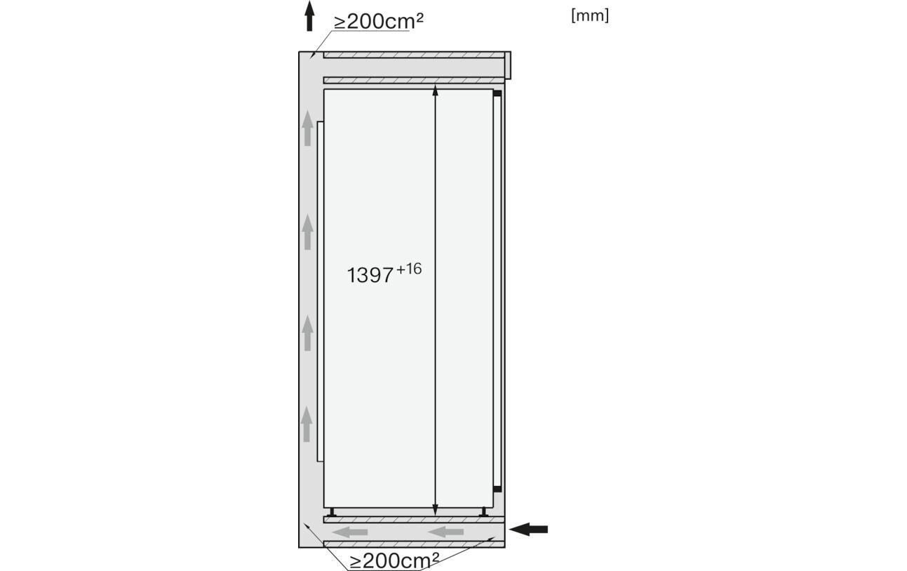 Einbaukühlschrank K 7448 C Rechts<br>Einbau-Kühlschrank mit PerfectFresh Pro für längere Frische, LED-Beleuchtung und 4 Sterne Gefrierfach