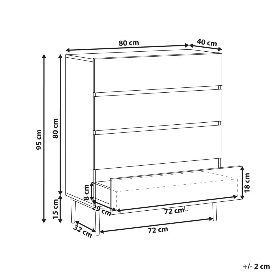 BLYTHE- Ladekast 4 lades - Zwart/Bruin - MDF