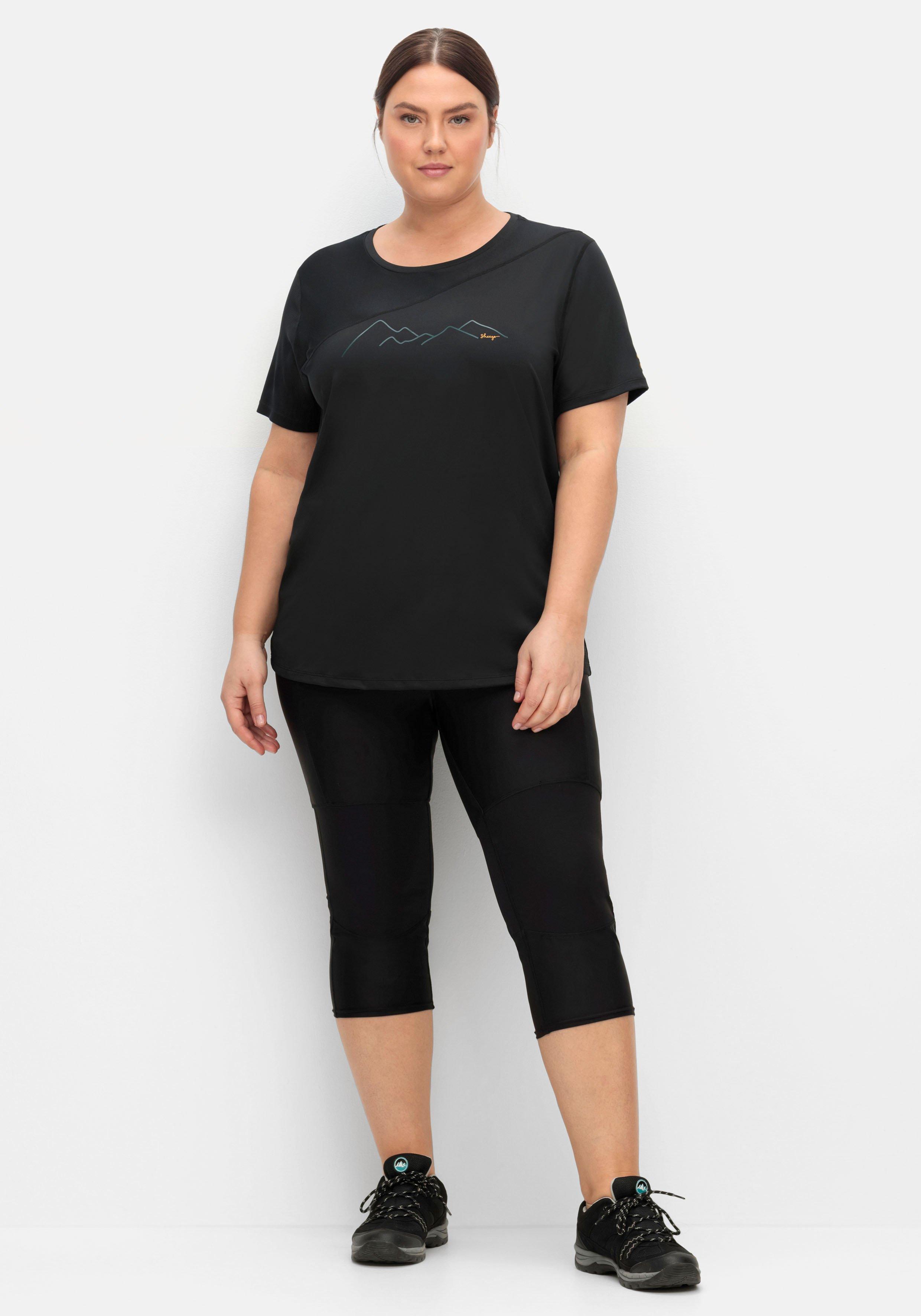 Funktionsshirt mit Mesh-Einsätzen und Frontprint